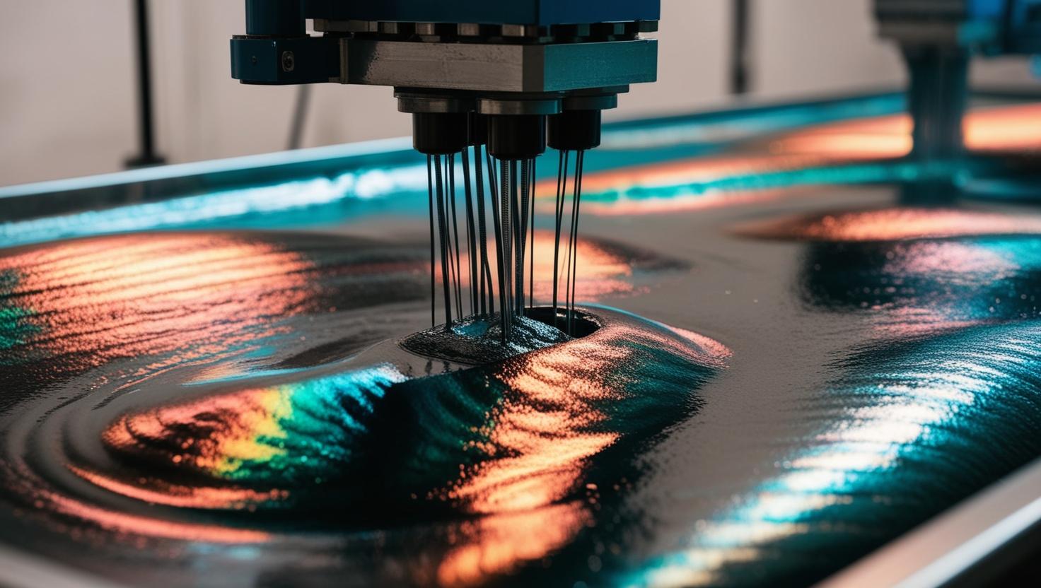 state-of-the-art mechanical processing  请设计照片，用在新闻封面。 是关于铝合金生产行业的，不要出现任何文字，另外请展示铝合金生产过程中的阳极氧化过程 (1).jpg